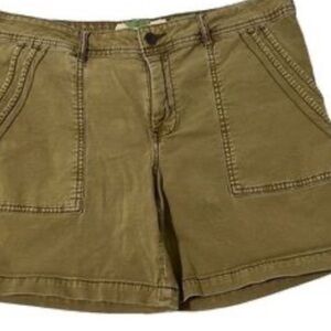 Anthropologie Olive Utility Patch Pocket Shorts